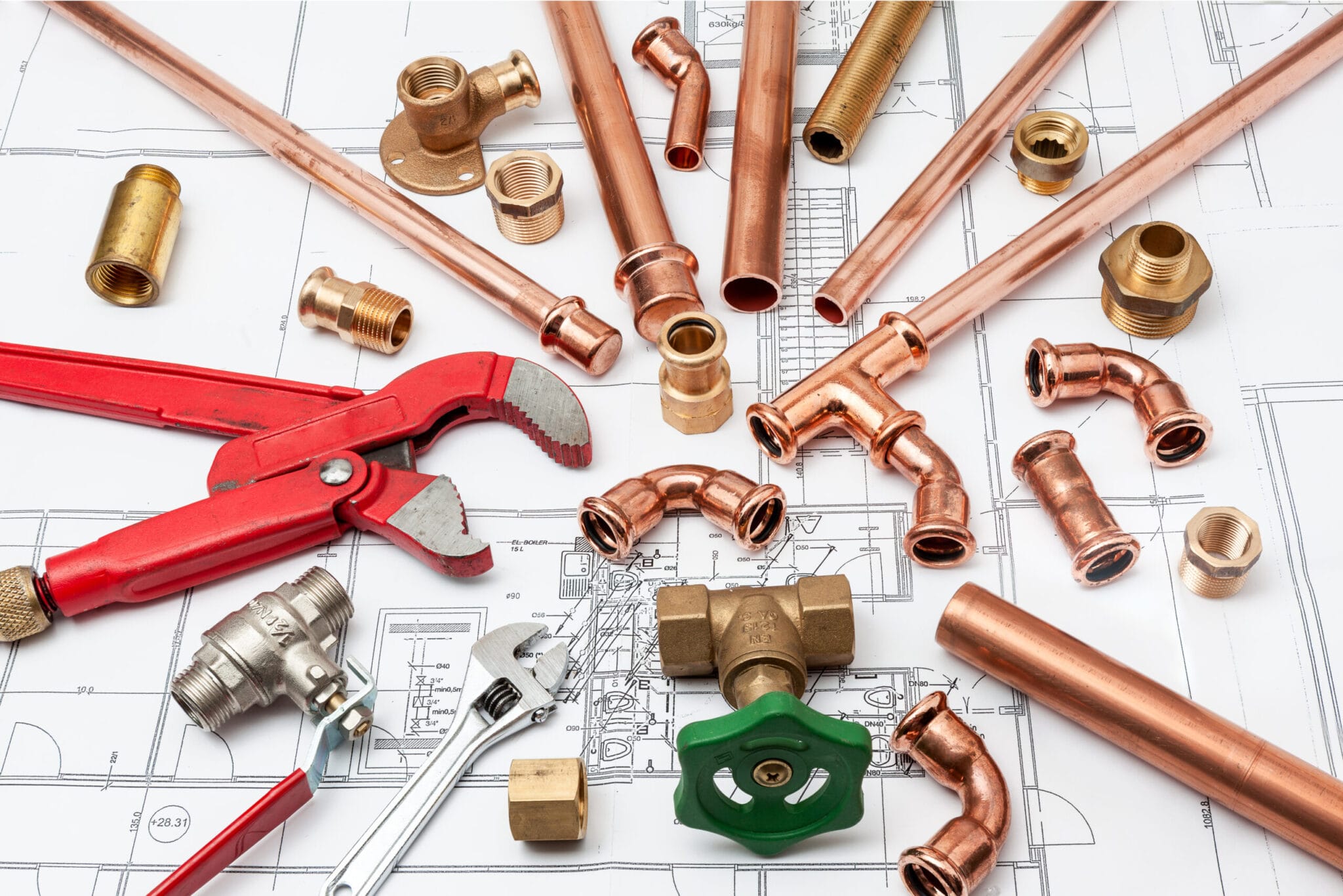 Copper pipe fittings and plumbing parts for Lehigh Acres, Florida repairs
